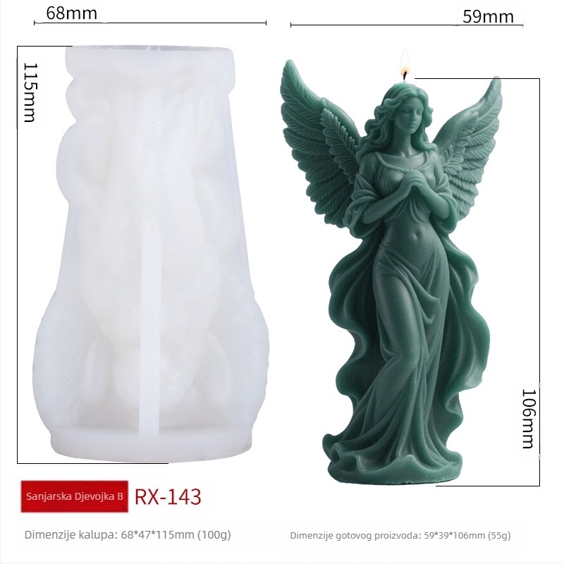 Nolape silikonska kalupa za svijeće, nepravilan oblik, DIY difuzni kamen