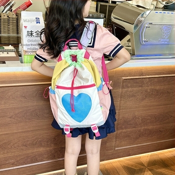 Ruksak za planinarenje sa srčanim dizajnom, lagan, najlon, podstava poliester, zatvaranje šnuralom, džep za mobitel, Ljeto 2025