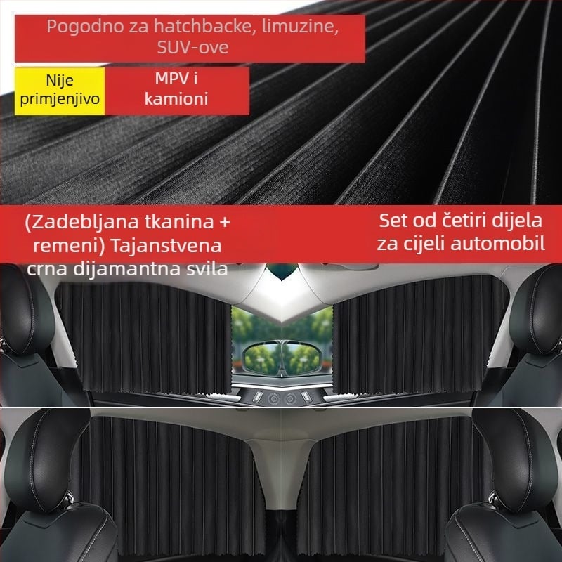 Magnetska zavjesa za stražnje prozore automobila, zaštita od sunca, izolacija topline i privatnost bočnih prozora za djecu