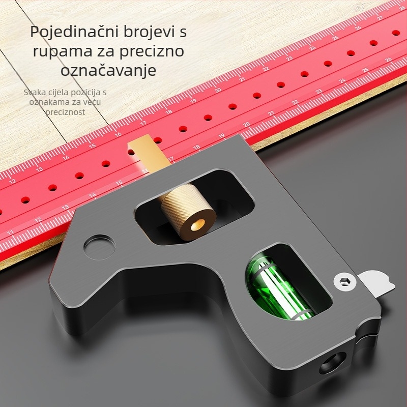 90 stupnjeva drvarski mjerni kut i višenamjenski mjerni kut – debeli, visoke preciznosti, univerzalni kombinirani mjerni kut