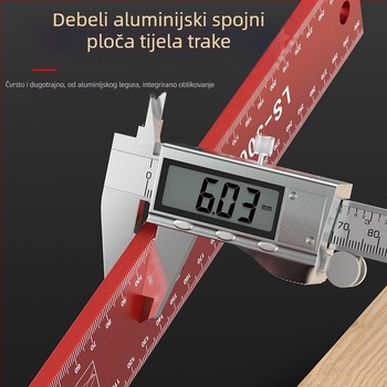 Visoko precizan debeli aluminijski kut sa širokom bazom, 90°