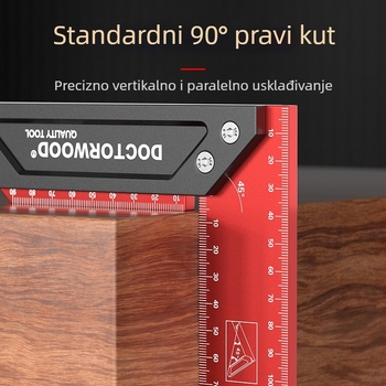 Visoko precizan debeli aluminijski kut sa širokom bazom, 90°