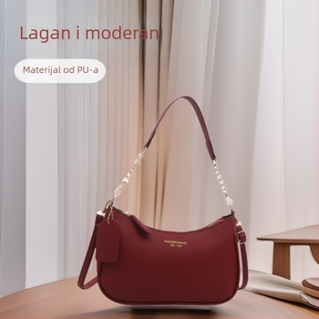 Jednoručna Crescent torba, PU, zatvarač, proljeće 2025, gradski stil