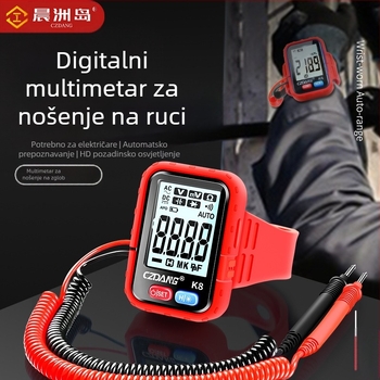 Digitalni multimetar visoke preciznosti, višenamjenski, s osvijetljenom narukvicom za zglob