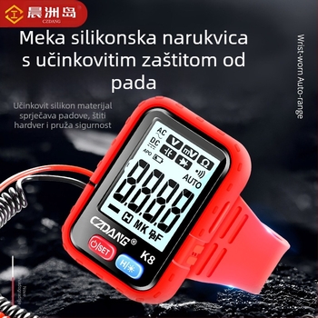 Digitalni multimetar visoke preciznosti, višenamjenski, s osvijetljenom narukvicom za zglob