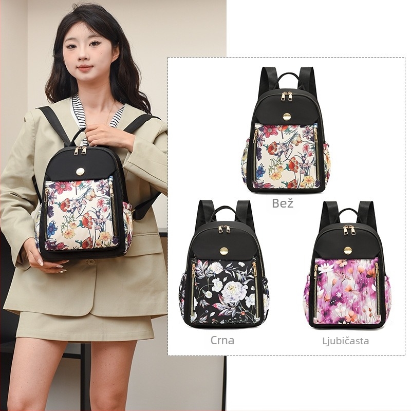 Ruksak za svakodnevnu upotrebu, gradski stil, najlon, zatvaranje na zip, unutarnja džep sa zatvaračem, proljeće 2025