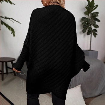 Pulover s V-izrezom, bat rukavi, slobodan kroj, Arctic velvet tkanina (polyester i akril)