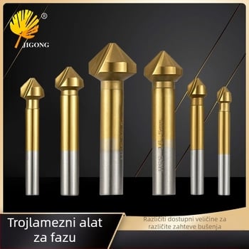 Journalists 90° trozubni titanijem premazani frek za obradu drveta s otvaranjem rupa, potpuno oštren