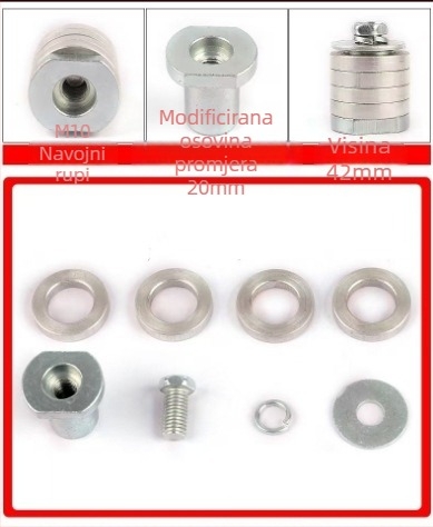 Prilozi za modificiranu kutnu brusilicu za stroj za kanale s galvaniziranim adapterom, 125/100, aluminij