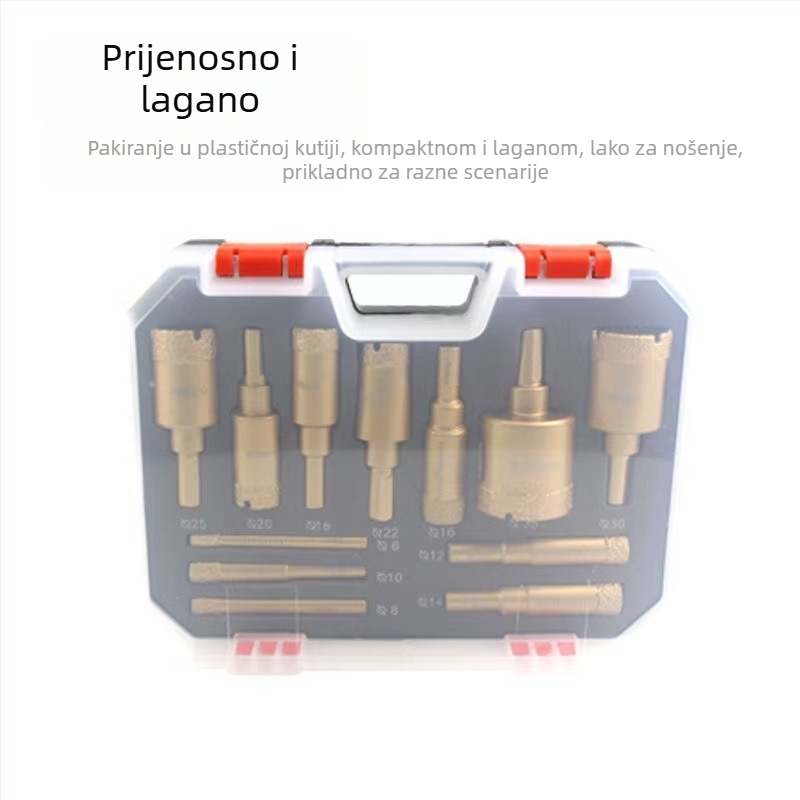 Set za bušenje rupa u pločicama suhim bušenjem – granit, mramor, porcelain, vitrificirane pločice i keramički kamen