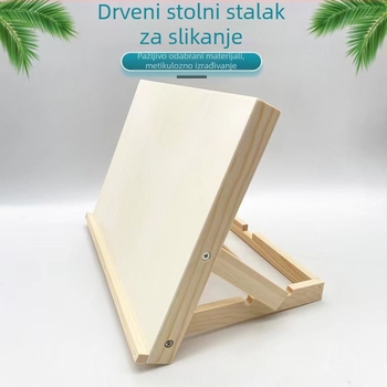 Drveni stolni stalak za studente umjetnosti, sklopivi, prijenosni, nagibna ploča za crtanje