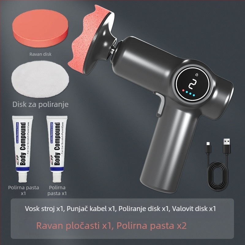Bežični stroj za poliranje automobila, dvostruka uporaba za auto i dom, podesiva brzina, ABS materijal