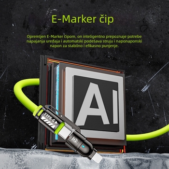 HC 4-u-1 brzi kabel za punjenje i prijenos podataka s Lightning i USB-C, do 60W