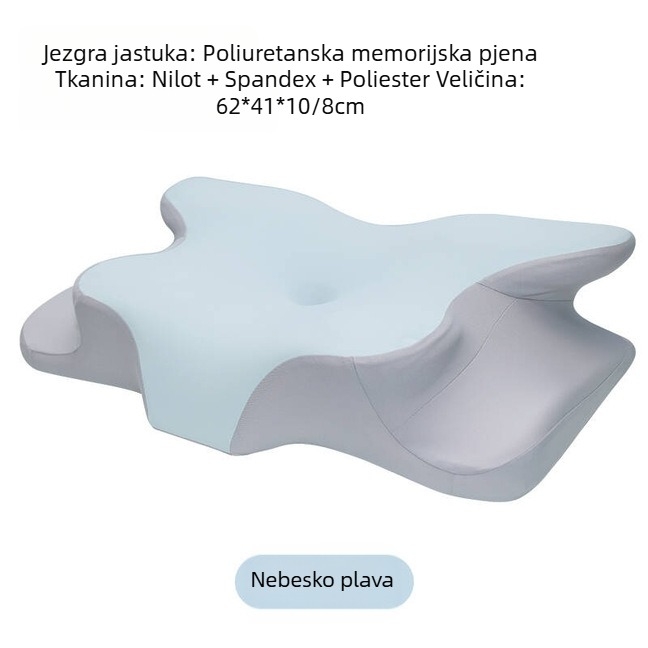 Memory pjena naslon za vrat s vanzemaljskim oblikom, jezgro 2–3 kg, visina jezgre 5–10 cm, mogućnost prilagodbe, tkanina jezgre Lyocell/poliester/nylon/spandeks