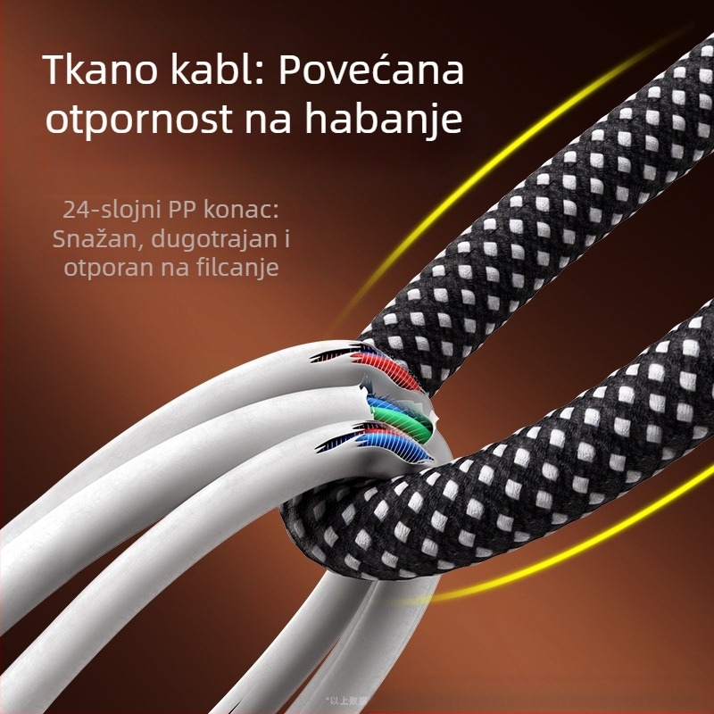 100W kabel za brzo punjenje s digitalnim zaslonom, Lightning i USB-C, aluminijska legura