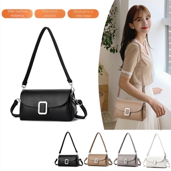 Mala kvadratna torba, unisex stil, PU koža, crossbody torba preko ramena, poliester podstava, zatvaranje poklopcem, jedan remen