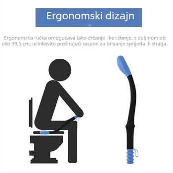 Yu Tai silikonski pomoćni alat za čišćenje toaleta, model 25682, pakiranje 100, logotip otisnut, mogućnost prilagodbe, za starije osobe i osobe s invaliditetom