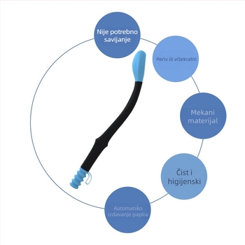 Yu Tai silikonski pomoćni alat za čišćenje toaleta, model 25682, pakiranje 100, logotip otisnut, mogućnost prilagodbe, za starije osobe i osobe s invaliditetom