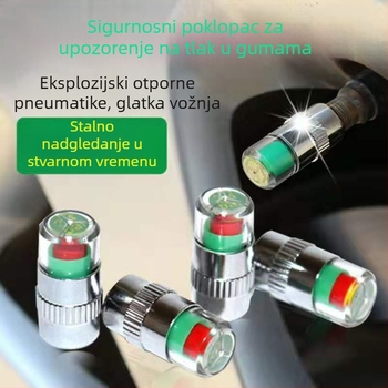 Metalna kapica za upozorenje tlaka u gumama, 2,4 bara raspon, boja zaslon, praćenje tlaka u gumama