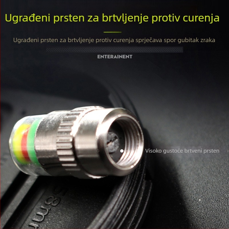 Metalna kapica za upozorenje tlaka u gumama, 2,4 bara raspon, boja zaslon, praćenje tlaka u gumama