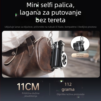 Mini magnetski selfie štap s Bluetoothom, teleskopskim držačem za telefon, MagSafe držak – protiv podrhtavanja