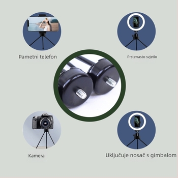 Stolni držač za mobitel s trostranim stativom, univerzalna kompatibilnost