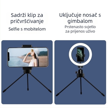 Stolni držač za mobitel s trostranim stativom, univerzalna kompatibilnost