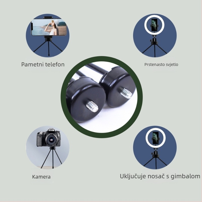 Stolni držač za mobitel s trostranim stativom, univerzalna kompatibilnost