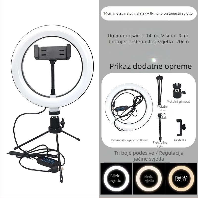 Stolni držač za mobitel s trostranim stativom, univerzalna kompatibilnost