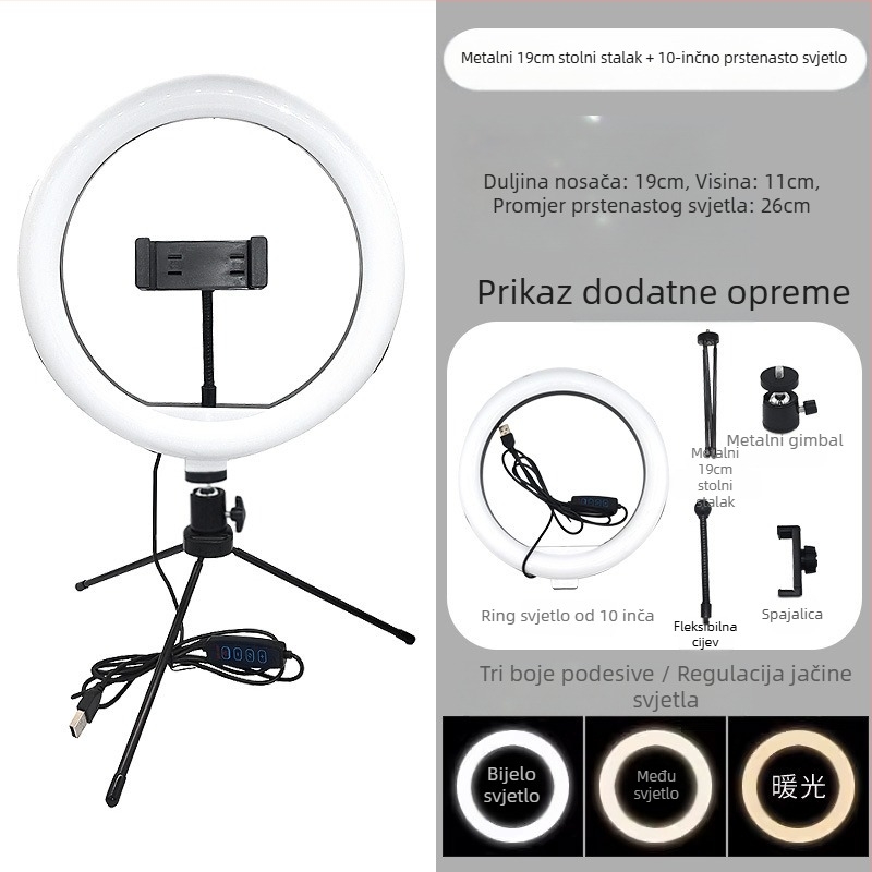 Stolni držač za mobitel s trostranim stativom, univerzalna kompatibilnost