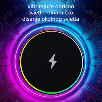 MagSafe bežični auto punjač s kružnim RGB osvjetljenjem – 15W QC3.0 magnetsko punjenje za iPhone
