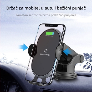 Univerzalni držač za telefon za automobilni ventilacijski otvor s bežičnim 15W brzom punjenju, senzor aktivacije, izlaz 5V3A, QC3.0