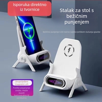 Bežični punjač za pametne telefone s držačem za stolnu ploču za horizontalno ili vertikalno korištenje, QC3.0, 2 A, 15 W, Brzo punjenje