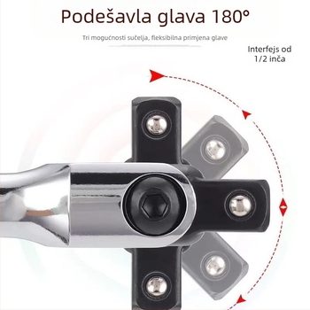 Socket wrench s produženim univerzalnim zglobom – Shengtuo alatna čelika, polirano kromiranje, težina 1000