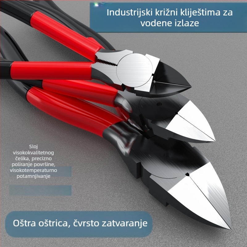 Maibu kliješta s nagnutim čeljustima, visoka tvrdoća, industrijske kvalitete za rezanje, 130 g, za plastiku