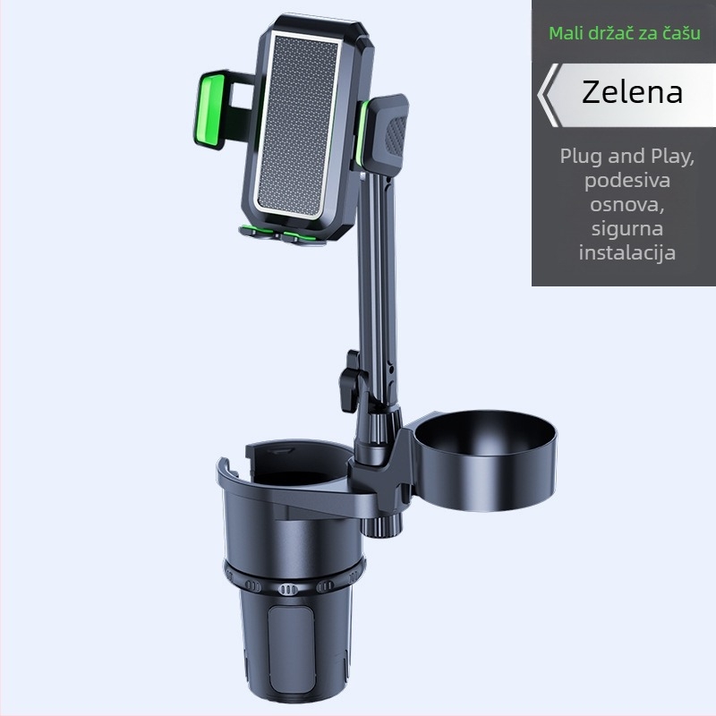 Držač za čaše u automobilu s držačem za telefon; Universal; ABS; Model 3066-C; Kompatibilan s instrument pločom