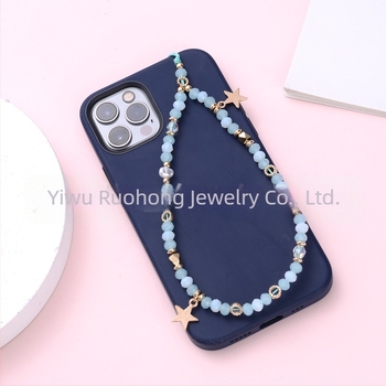 Privjesak za lanac za telefon od kristala, legure i CCB; polu ručna obrada; prirodan stil; zimska kolekcija 2022