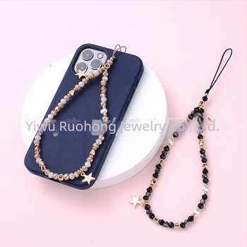 Privjesak za lanac za telefon od kristala, legure i CCB; polu ručna obrada; prirodan stil; zimska kolekcija 2022