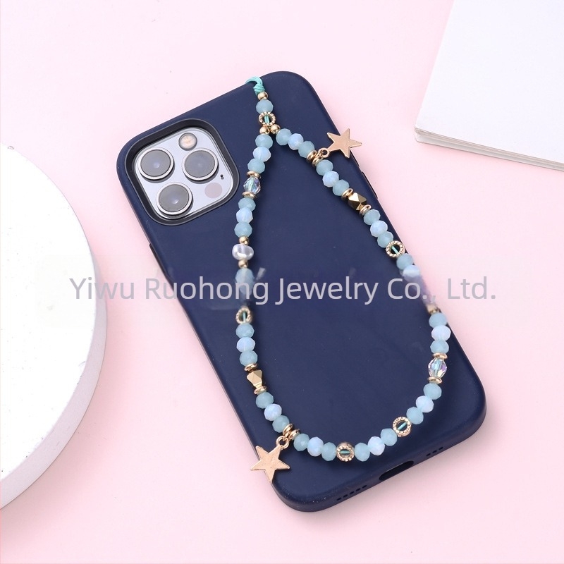 Privjesak za lanac za telefon od kristala, legure i CCB; polu ručna obrada; prirodan stil; zimska kolekcija 2022