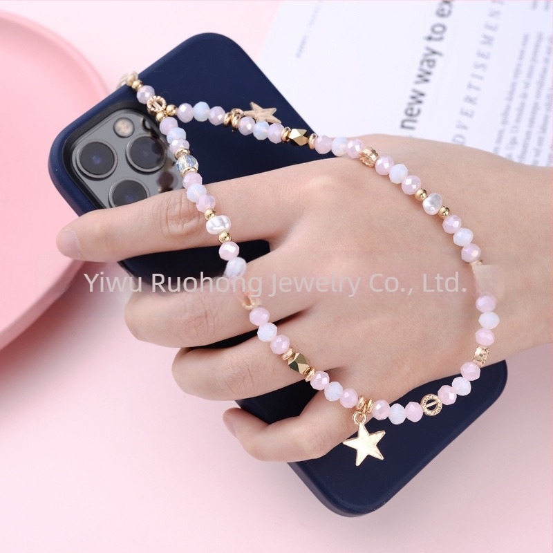 Privjesak za lanac za telefon od kristala, legure i CCB; polu ručna obrada; prirodan stil; zimska kolekcija 2022