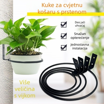 Zidni okrugli držač za posude od željeza za vanjsku upotrebu