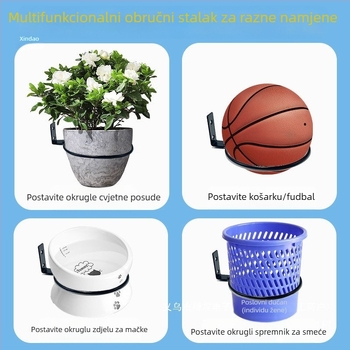 Zidni okrugli držač za posude od željeza za vanjsku upotrebu