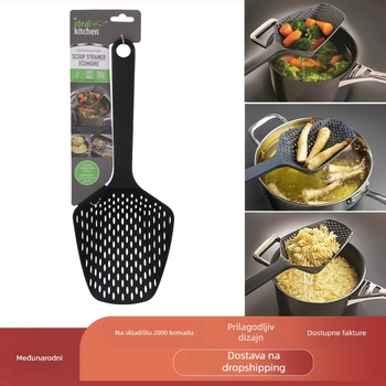 Najlon sito s dugim drškom, kuhinjska žlica-stil filtra za vodu za kuhanje knedli i tjestenine, protiv prskanja, višenamjenski