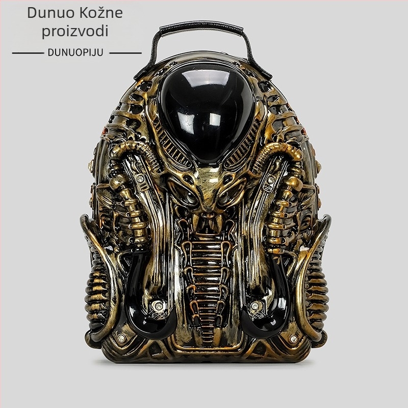 Unisex ruksak u obliku kobre, PU materijal, zatvarač, poliester podstava, džep za mobitel, prozračan