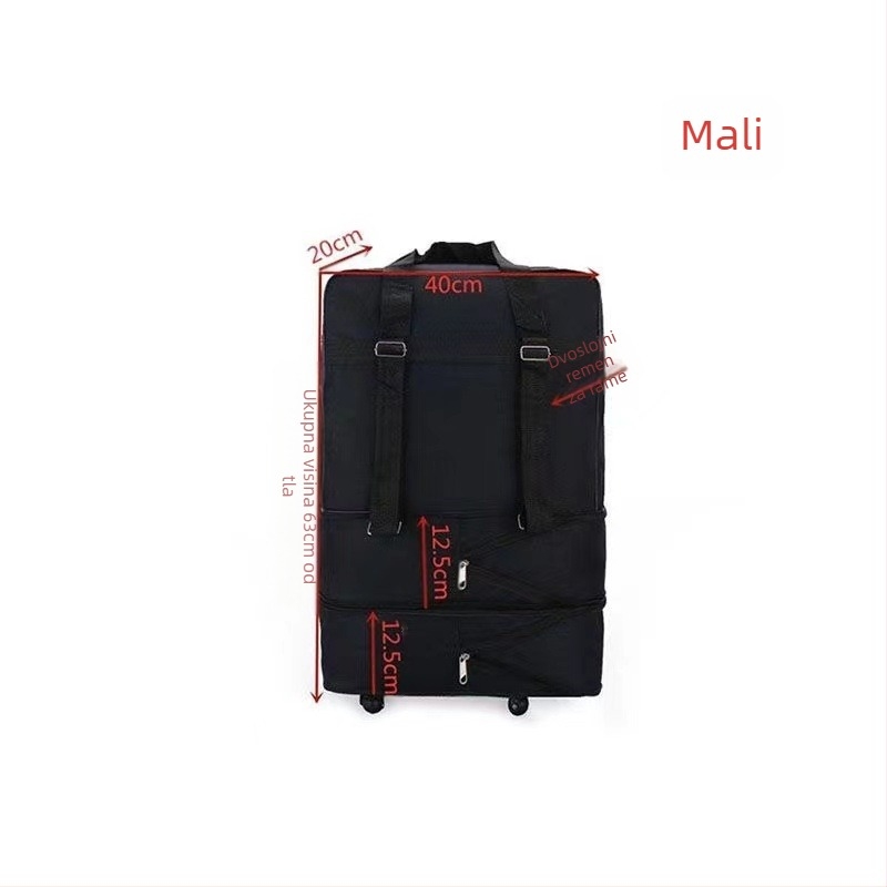Sklopiva torba za prtljagu s univerzalnim kotačićima, 1,6 kg, Oxford tkanina, vodootporna i proširiva, za poslovna putovanja