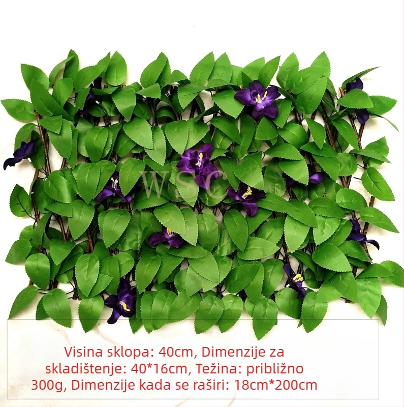 Umjetna biljka za ogradu s plastičnim lišćem, svilenim cvijećem i poliesterom; proces ubrizgavanja; marka Five-color grass; varijanta 8463247