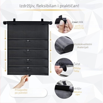 Sjena za prozor automobila za bebe i kućne ljubimce, PVC, usisni držač, nordijski stil, jednofarbni uzorak