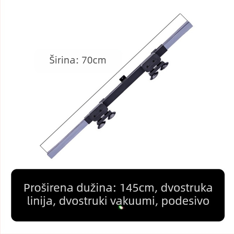 Automobilska teleskopna sklopa sjenila za prozore, aluminijski film, univerzalna prilagodba, prugasti uzorak, ugradnja klikom