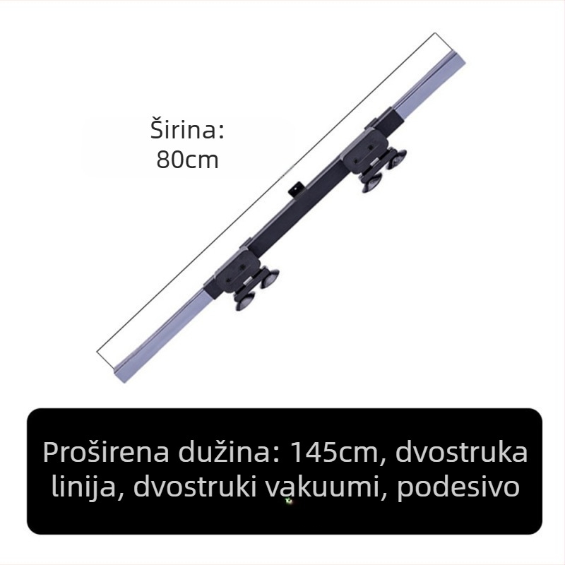 Automobilska teleskopna sklopa sjenila za prozore, aluminijski film, univerzalna prilagodba, prugasti uzorak, ugradnja klikom