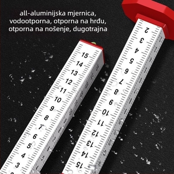 Četverostrano aluminijsko ravnalo za niveliranje i horizontalno poravnavanje za zidarstvo i pločice